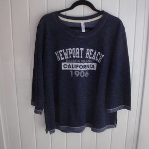 Newport Beach Top Women's Navy-Blue Balboa Island "The OC" Knit Top XL